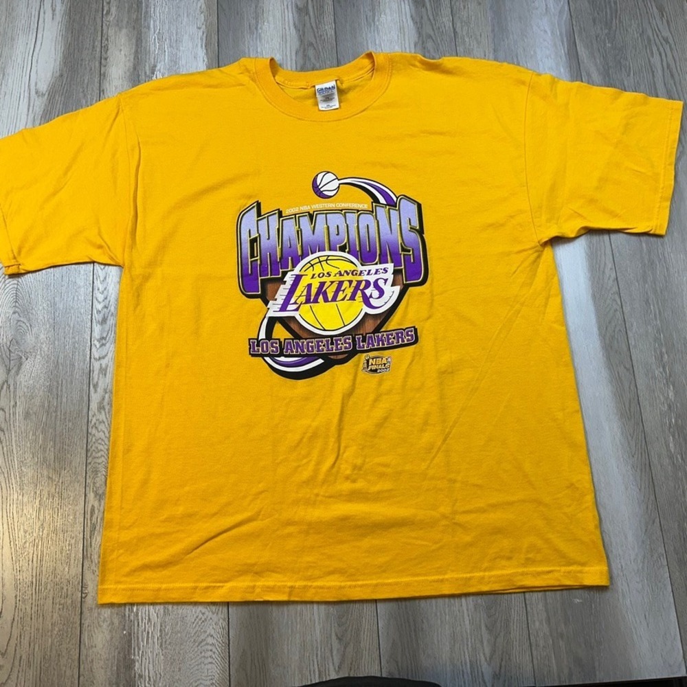 Los Angeles Lakers Champions T Shirt Mens 2XL Purple Gold Basketball NBA Finals